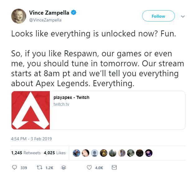 Apex Tweet